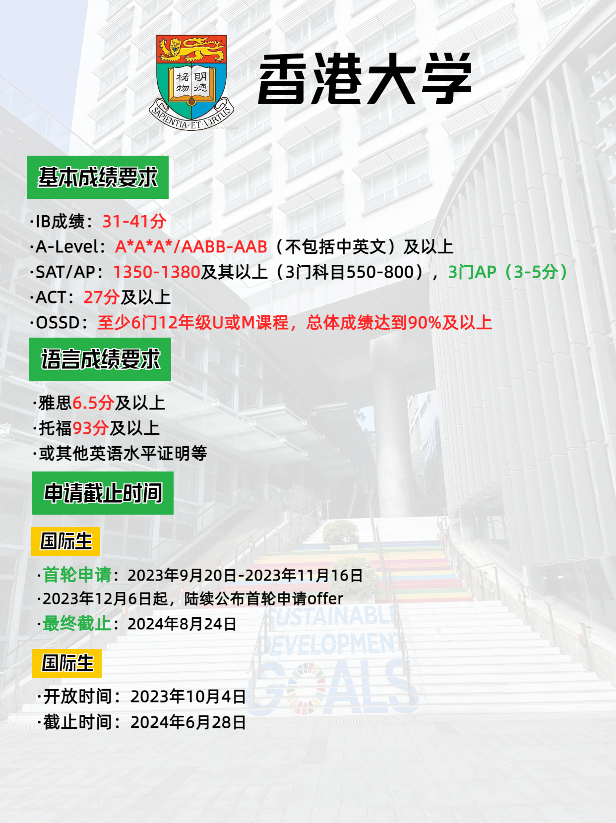 2024年香港大學(xué)本科申請(qǐng)要求、申請(qǐng)時(shí)間，別錯(cuò)過(guò)了申請(qǐng)哦